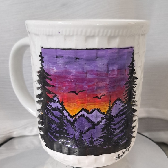 Artisan Other - Hand Painted Ceramic Coffee Tea Cocoa Customizable Drink Upcycle Mug Cup